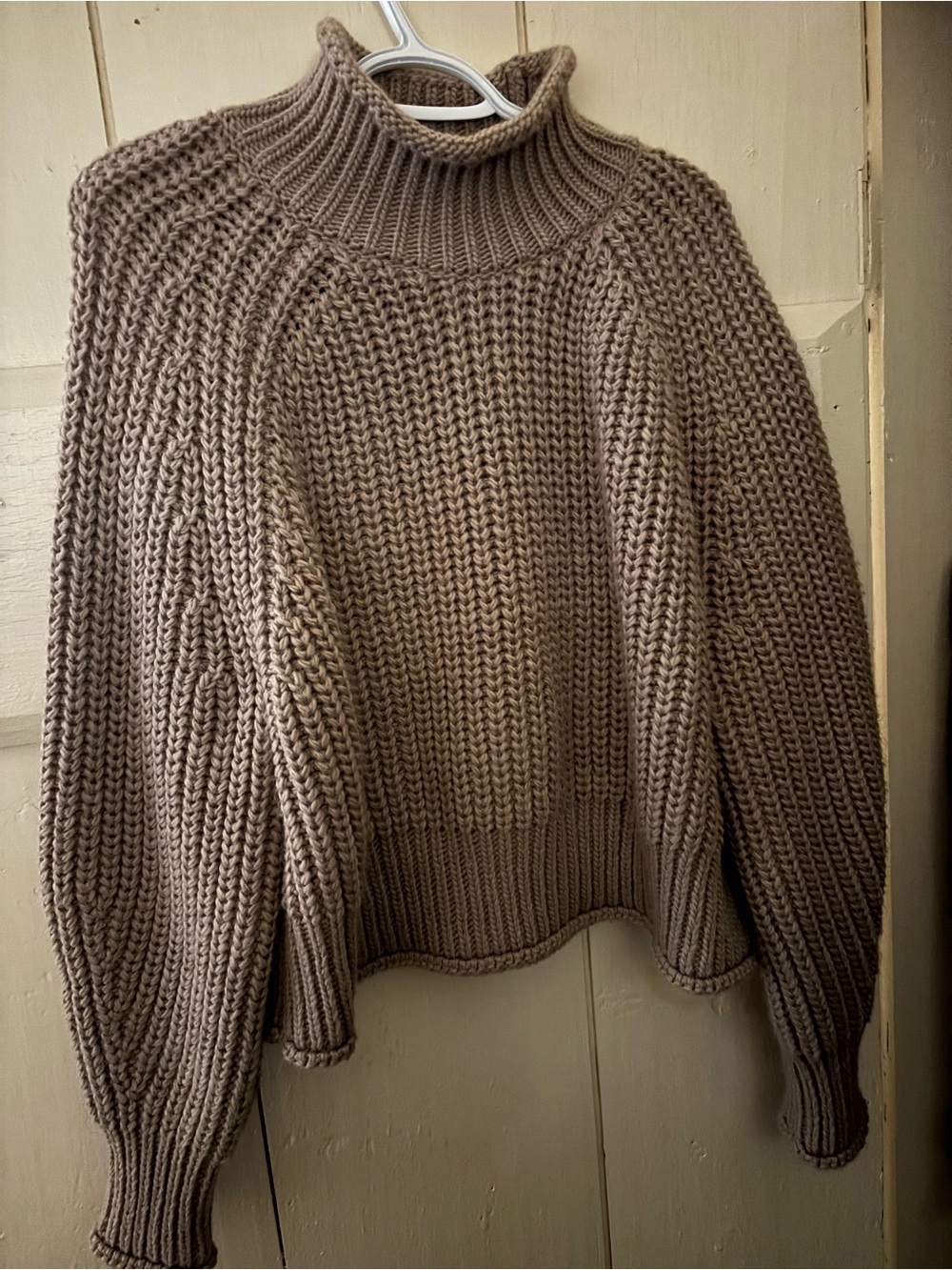 H&M Chunky Taupe Cowl Neck Sweater